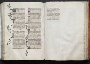 Gothan messali: Fol. 102r, teksti, c. 1375. tekijältä Master of the Boqueteaux