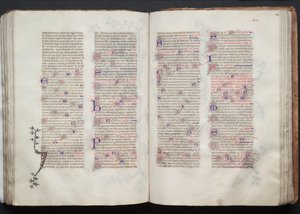 Gothan messali: Fol. 103v, teksti, c. 1375. tekijältä Master of the Boqueteaux