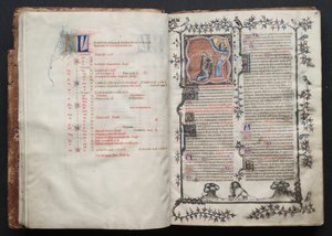 Gothan messali: Fol. 10v, teksti , c. 1375. tekijältä Master of the Boqueteaux