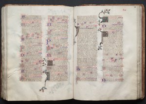 Gothan messali: Fol. 110v, teksti, c. 1375. tekijältä Master of the Boqueteaux