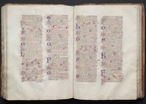 Gothan messali: Fol. 111v, teksti, c. 1375. tekijältä Master of the Boqueteaux
