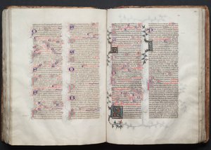 Gothan messali: Fol. 112v, teksti, c. 1375. tekijältä Master of the Boqueteaux