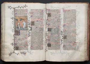 Gothan messali: Fol. 117r, teksti, c. 1375. tekijältä Master of the Boqueteaux
