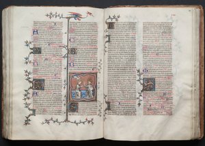 Gothan messali: Fol. 119v, Neitsyen kruunaus, n. 1375. tekijältä Master of the Boqueteaux