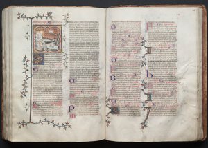 Gothan messali: Fol. 123r, teksti, c. 1375. tekijältä Master of the Boqueteaux