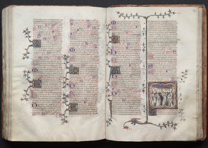 Gothan messali: Fol. 126v, teksti, c. 1375. tekijältä Master of the Boqueteaux