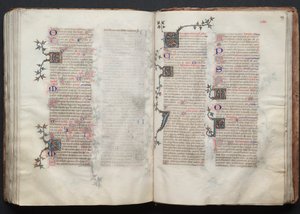 Gothan messali: Fol. 128v, teksti, c. 1375. tekijältä Master of the Boqueteaux