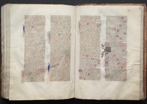 Gothan messali: Fol. 133v, teksti, c. 1375. tekijältä Master of the Boqueteaux
