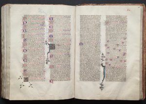 Gothan messali: Fol. 135v, teksti, c. 1375. tekijältä Master of the Boqueteaux
