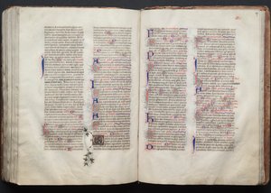 Gothan messali: Fol. 136v, teksti, c. 1375. tekijältä Master of the Boqueteaux