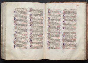 Gothan messali: Fol. 138v, teksti, c. 1375. tekijältä Master of the Boqueteaux