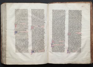 Gothan messali: Fol. 153v, teksti, c. 1375. tekijältä Master of the Boqueteaux