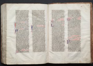 Gothan messali: Fol. 156r, teksti, c. 1375. tekijältä Master of the Boqueteaux