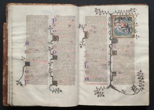 Gothan messali: Fol. 15v, teksti , c. 1375. tekijältä Master of the Boqueteaux