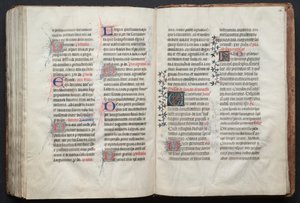 Gothan messali: Fol. 161r, teksti, c. 1375. tekijältä Master of the Boqueteaux