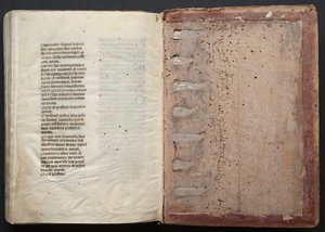 Gothan messali: Fol. 164v, teksti, c. 1375. tekijältä Master of the Boqueteaux