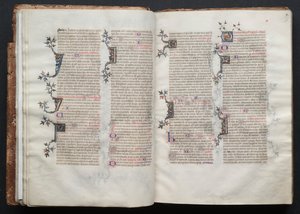 Gothan messali: Fol. 18v, teksti, c. 1375. tekijältä Master of the Boqueteaux