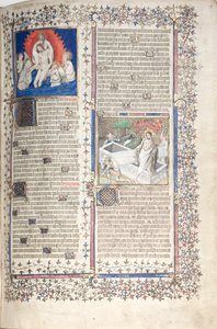 Gothan messali: Fol. 1r, Kolminaisuus ja ylösnousemus, c. 1375.