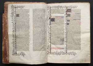 Gothan messali: Fol. 1v, teksti , c. 1375. tekijältä Master of the Boqueteaux