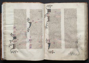 Gothan messali: Fol. 34v, teksti, c. 1375. tekijältä Master of the Boqueteaux