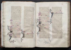 Gothan messali: Fol. 38v, teksti, c. 1375. tekijältä Master of the Boqueteaux