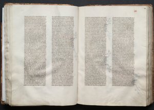 Gothan messali: Fol. 45r, Teksti, c. 1375. tekijältä Master of the Boqueteaux
