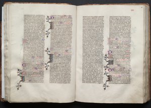 Gothan messali: Fol. 45v, teksti, c. 1375. tekijältä Master of the Boqueteaux