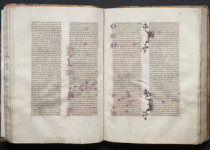 Gothan messali: Fol. 49v, teksti, c. 1375. tekijältä Master of the Boqueteaux