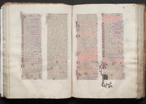 Gothan messali: Fol. 55v, teksti, c. 1375. tekijältä Master of the Boqueteaux