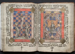 Gothan messali: Fol. 63v, ristiinnaulitseminen, c. 1375.