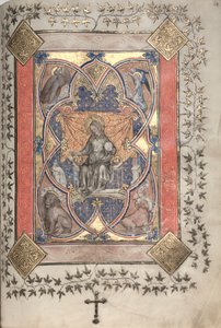 Gothan messali: Fol. 64r, Kristus Majesteetissa, n. 1375. tekijältä Master of the Boqueteaux