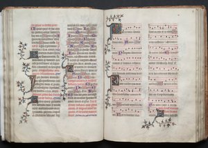 El Missal de Gotha: Fol. 66v, Text, c. 1375. finlandès tekijältä Master of the Boqueteaux