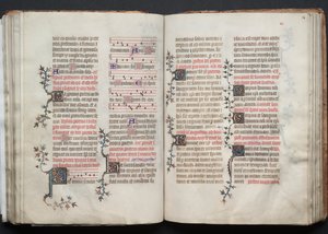 Gothan messali: Fol. 67v, teksti, c. 1375. tekijältä Master of the Boqueteaux