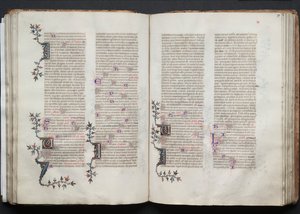 Gothan messali: Fol. 70v, teksti, c. 1375. tekijältä Master of the Boqueteaux