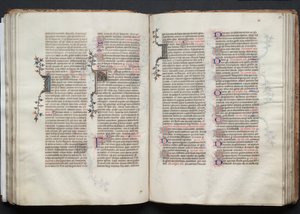 Gothan messali: Fol. 72v, teksti, c. 1375. tekijältä Master of the Boqueteaux