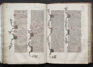 Gothan messali: Fol. 83v, teksti, c. 1375. tekijältä Master of the Boqueteaux