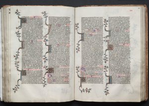 Gothan messali: Fol. 84v, teksti, c. 1375. tekijältä Master of the Boqueteaux