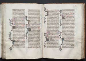 Gothan messali: Fol. 92v, teksti, c. 1375. tekijältä Master of the Boqueteaux