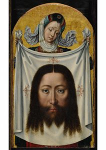 Pyhä Veronica ja Sudarium tekijältä Master of the Bruges Legend of St. Ursula