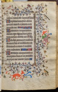 Navarran kuninkaan Kaarle Aatelisen (1361-1425) tunnit: fol. 112r, teksti tekijältä Master of the Brussels Initials and Associates
