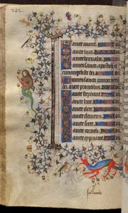 Navarran kuninkaan Kaarle Aatelisen (1361-1425) tunnit: fol. 121v, teksti tekijältä Master of the Brussels Initials and Associates