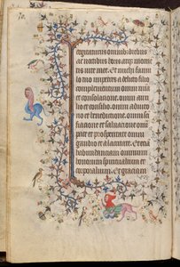 Navarran kuninkaan Kaarle Jalon (1361-1425) tunnit: fol. 15v, teksti tekijältä Master of the Brussels Initials and Associates