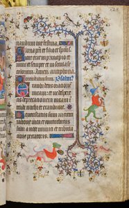 Navarran kuninkaan Kaarle Aatelisen (1361-1425) tunnit: fol. 162r, teksti tekijältä Master of the Brussels Initials and Associates