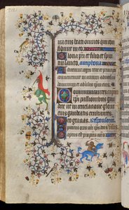 Navarran kuninkaan Kaarle Aatelisen (1361-1425) tunnit: fol. 171v, teksti tekijältä Master of the Brussels Initials and Associates