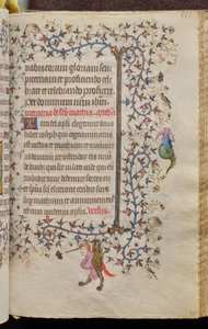 Navarran kuninkaan Kaarle Aatelisen (1361-1425) tunnit: fol. 270r, teksti tekijältä Master of the Brussels Initials and Associates