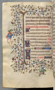 Navarran kuninkaan Kaarle Aatelisen (1361-1425) tunnit: fol. 278v, teksti tekijältä Master of the Brussels Initials and Associates