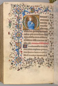 Navarran kuninkaan Kaarle Aatelisen (1361-1425) tunnit: fol. 291v, teksti tekijältä Master of the Brussels Initials and Associates