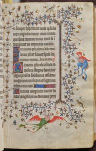 Navarran kuninkaan Kaarle Aatelisen (1361-1425) tunnit: fol. 31r, teksti tekijältä Master of the Brussels Initials and Associates