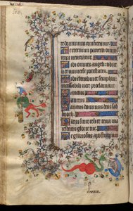 Navarran kuninkaan Kaarle Aatelisen (1361-1425) tunnit: fol. 52v, teksti tekijältä Master of the Brussels Initials and Associates