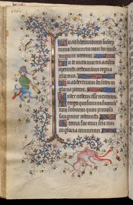 Navarran kuninkaan Kaarle Aatelisen (1361-1425) tunnit: fol. 53v, teksti tekijältä Master of the Brussels Initials and Associates